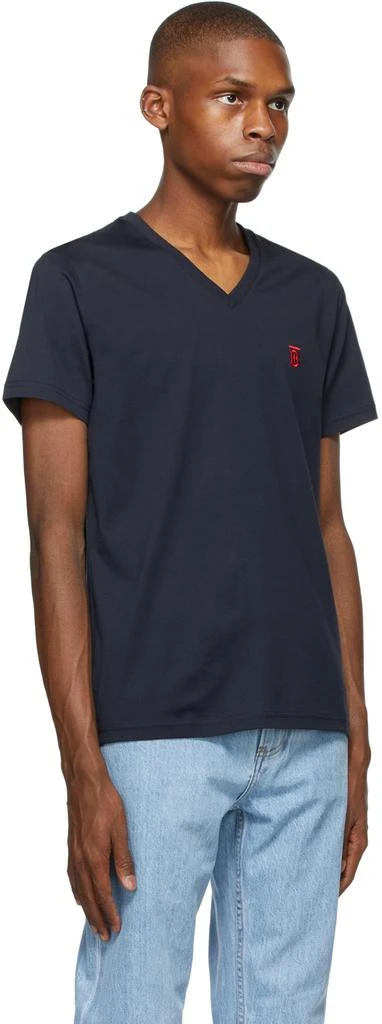 商品Burberry|海军蓝 Marlet V 领 T 恤,价格¥2564,第2张图片详细描述