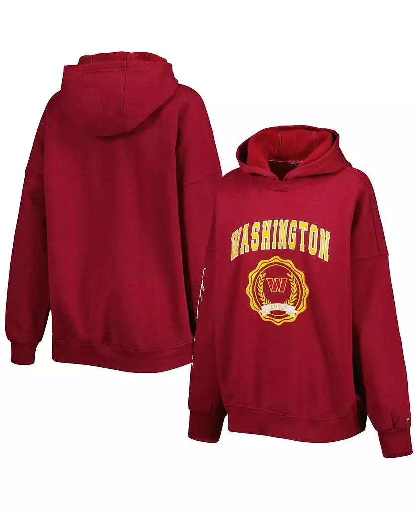 商品Tommy Hilfiger|Women's Burgundy Washington Commanders Becca Drop Shoulder Pullover Hoodie,价格¥517,第1张图片