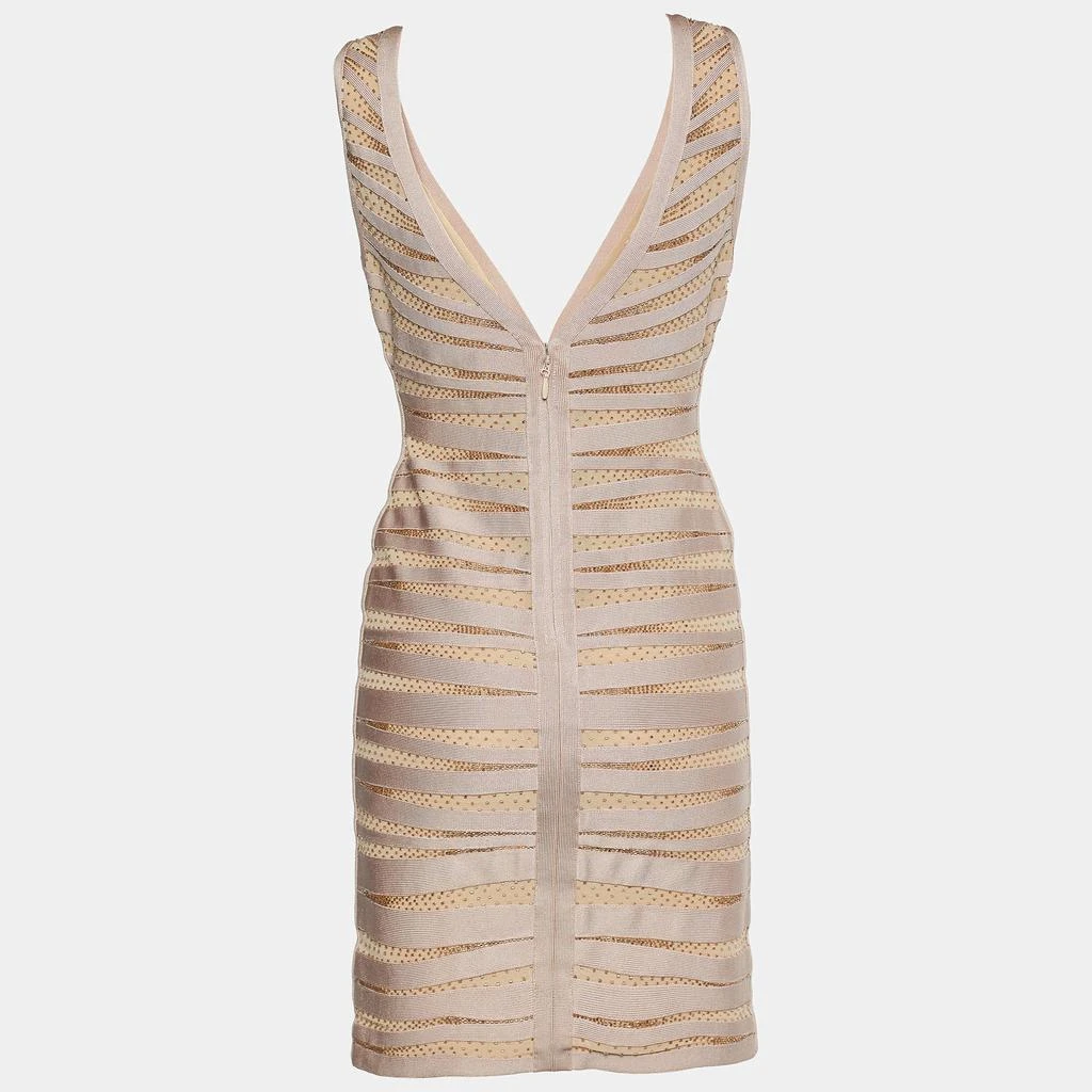 商品[二手商品] Herve Leger|Herve Leger Pale Pink Embellished Eliza Bodycon Dress M,价格¥1104,第2张图片详细描述