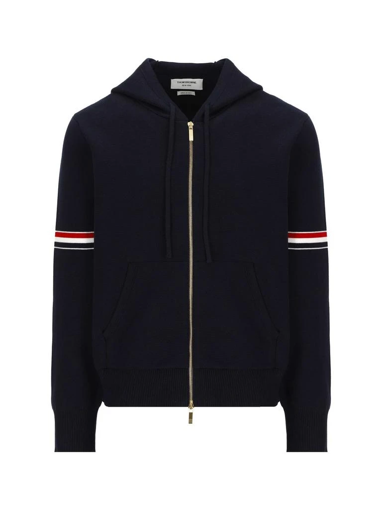 商品Thom Browne|Thom Browne Zip-Up Drawstring Hoodie,价格¥6504,第1张图片