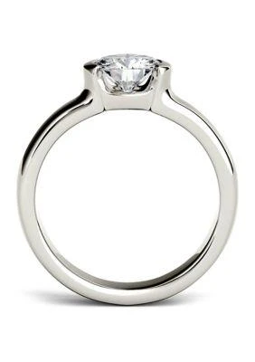 商品Charles & Colvard|Colvard 1 Ct. T.w. Lab Created Moissanite Semi Bezel Engagement Ring In 14K White Gold,价格¥12844,第3张图片详细描述