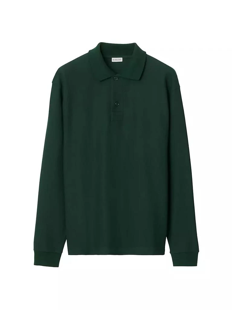 商品Burberry|Long-Sleeve Cotton Polo Shirt,价格¥5567,第1张图片