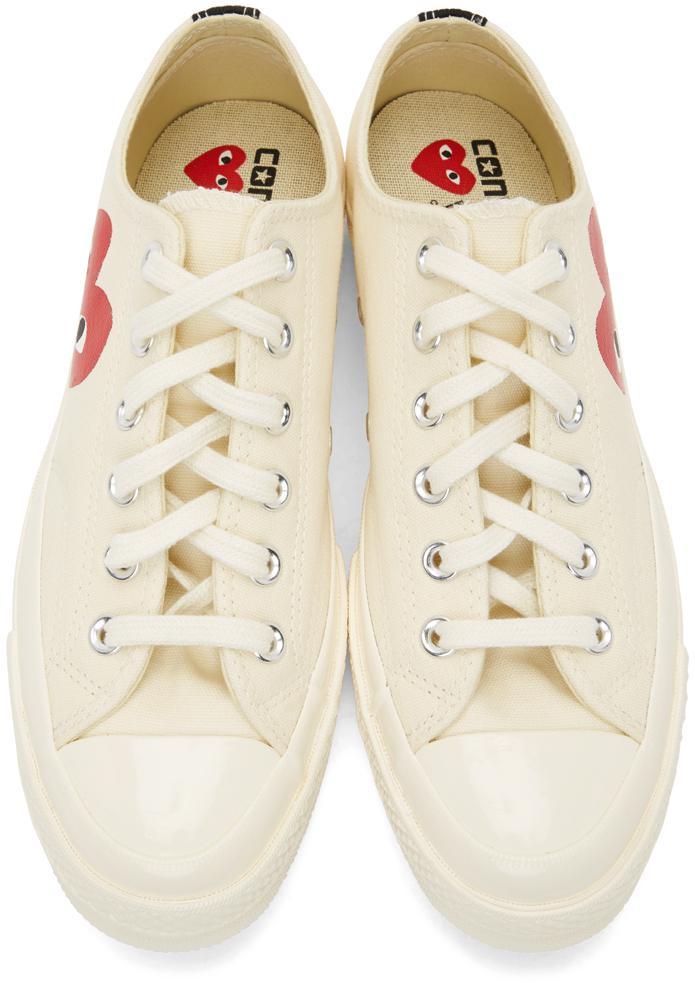 商品Comme des Garcons|Off-White Converse Edition Half Heart Chuck 70 Low Sneakers,价格¥1189,第7张图片详细描述