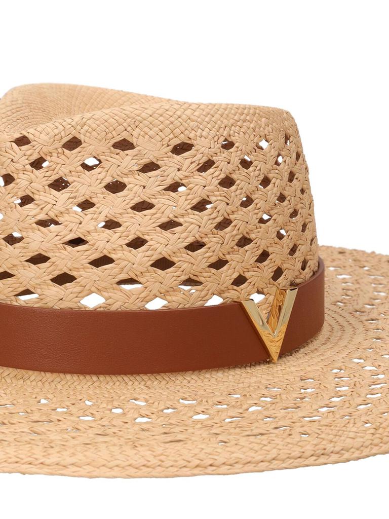 Valentino Large V Signature Brimmed Panama Hat - Hats - Save