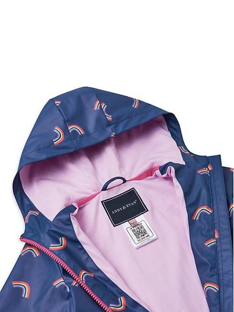 商品Andy & Evan|Little Girl's Rainbow Print Rain Jacket,价格¥273,第4张图片详细描述