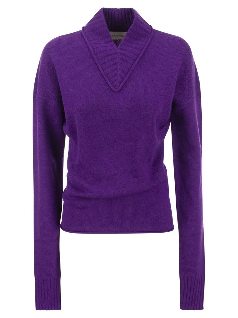 商品Max Mara|Sportmax V-Neck Long Sleeved Jumper,价格¥2897,第1张图片