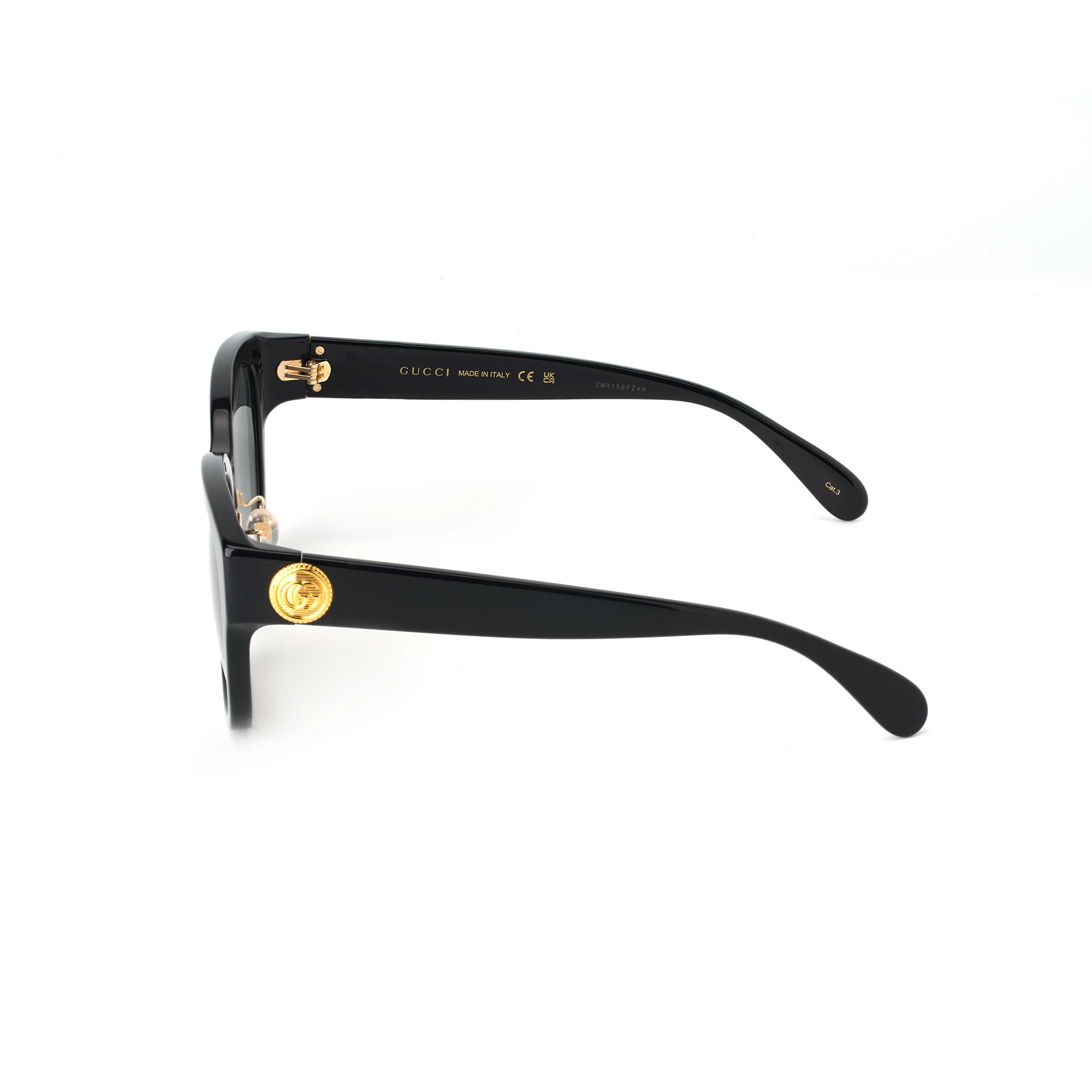 商品[国内直发] Gucci|古驰 Logo标识印花 不规则形 太阳眼镜 男女同款情侣款 黑色,价格¥2392,第8张图片详细描述