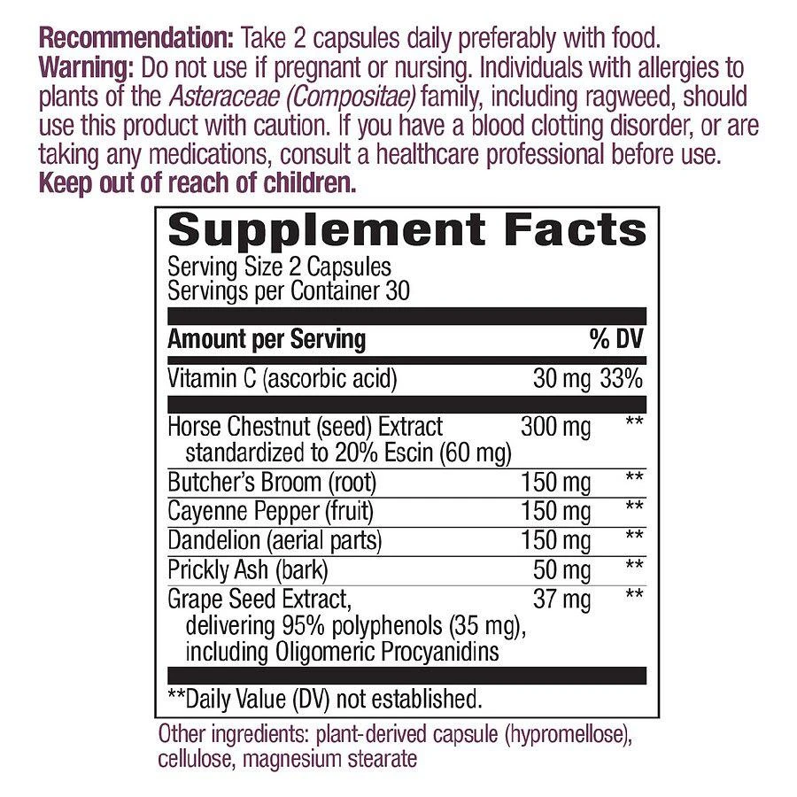 商品Nature's Way|Leg Veins Vegetarian Capsules,价格¥100,第3张图片详细描述