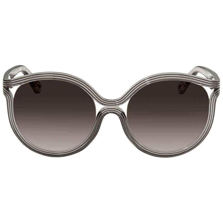 Chloe Brown Grey Gradient Round Sunglasses CE738S 035 57商品第2张图片规格展示