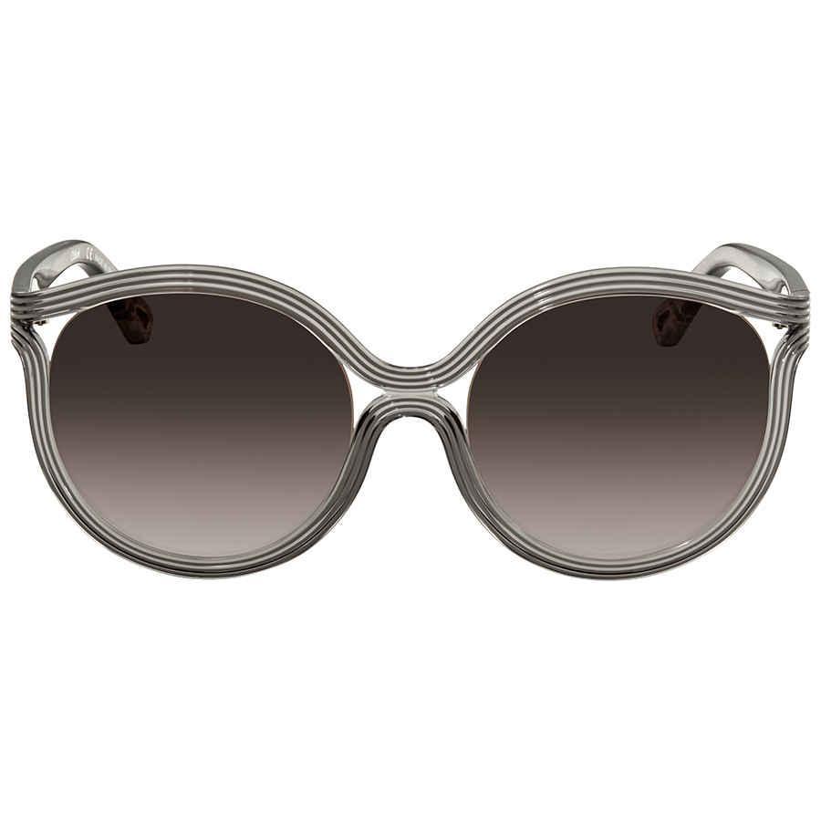 商品Chloé|Chloe Brown Grey Gradient Round Sunglasses CE738S 035 57,价格¥498,第4张图片详细描述