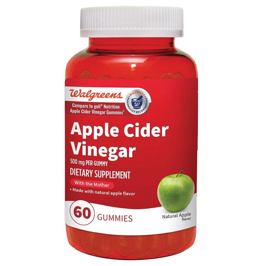 商品Walgreens|Apple Cider Vinegar 500 mg Gummies Natural Apple,价格¥97,第1张图片