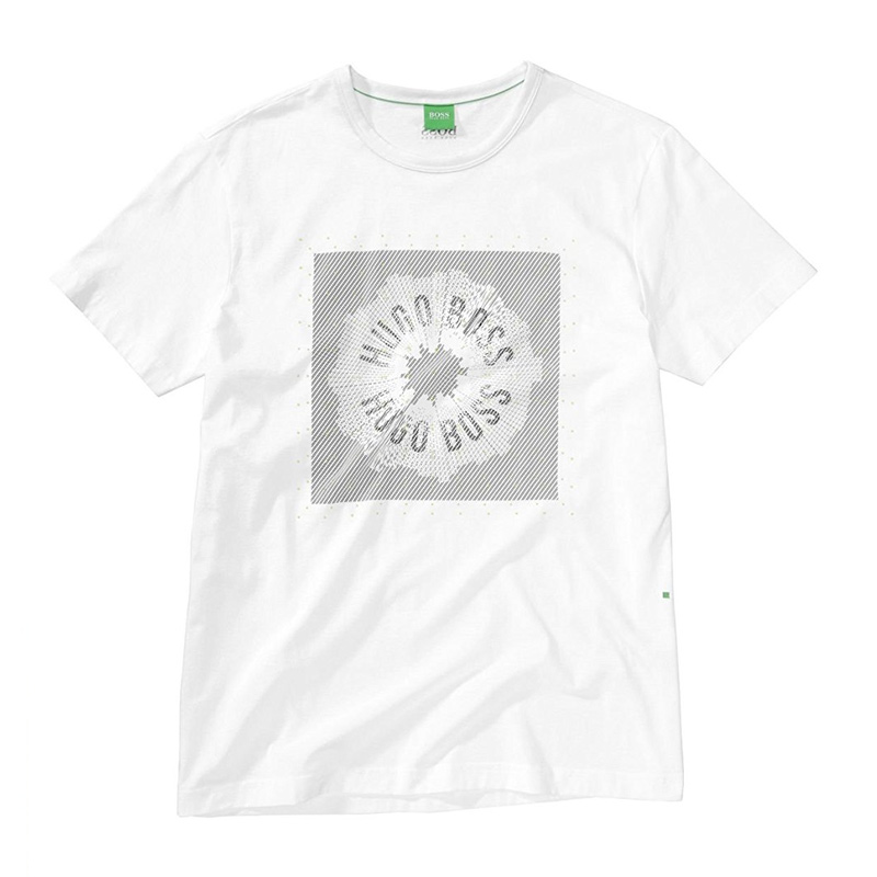 Hugo Boss 雨果博斯 男士白色纯棉短袖T恤  TEE2-50276337-100商品第2张图片规格展示