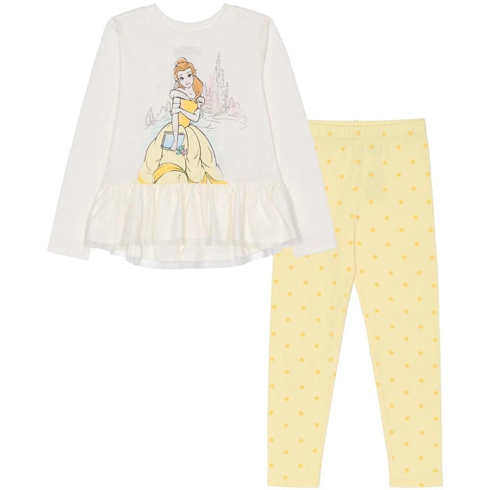 商品Disney|Little Girls Belle Long Sleeve Peplum Top with Leggings Set,价格¥217,第1张图片