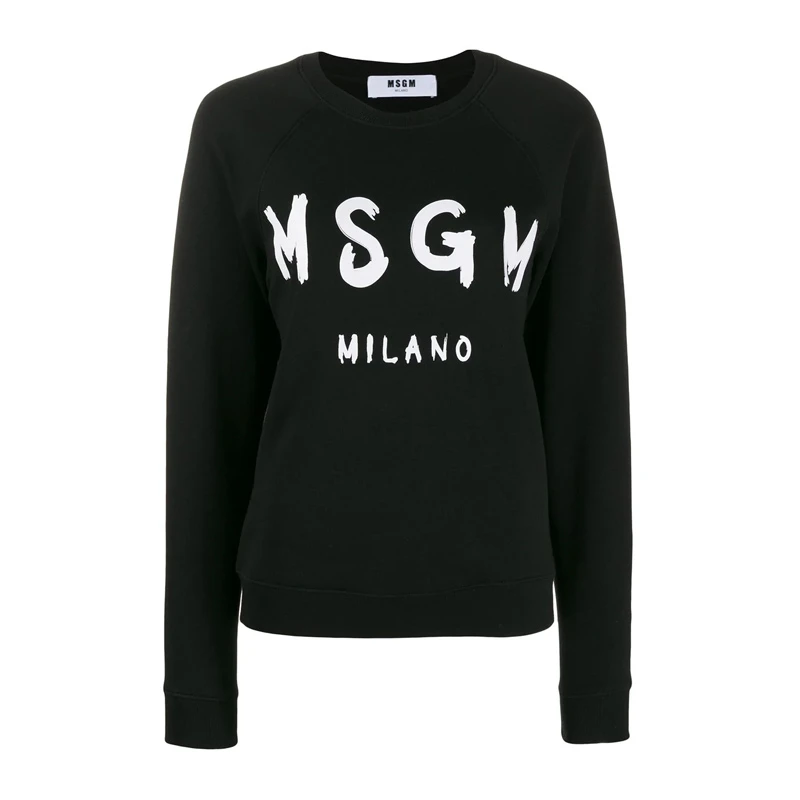 商品[国内直发] MSGM|MSGM  女士棉质大LOGO标识印花时尚短款长袖T恤卫衣 2741MDM89-5799-99,价格¥1080,第1张图片