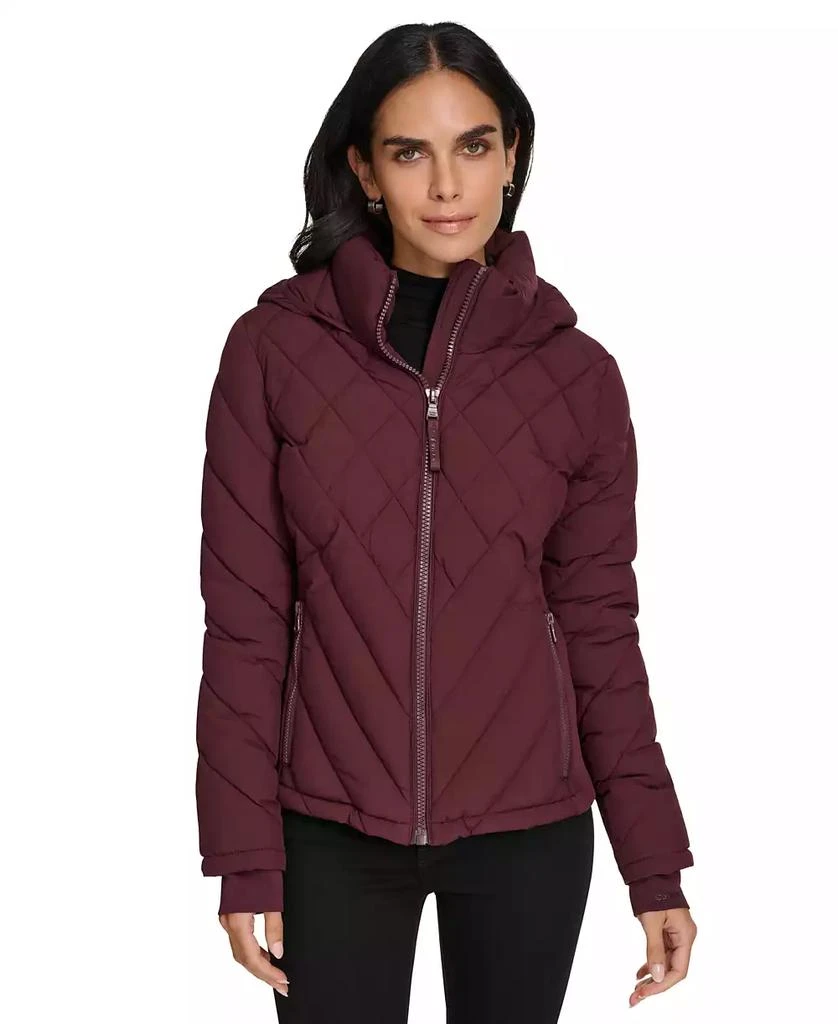 商品Calvin Klein|Womens Side-Panel Hooded Packable Puffer Coat, Created for Macys,价格¥886,第1张图片