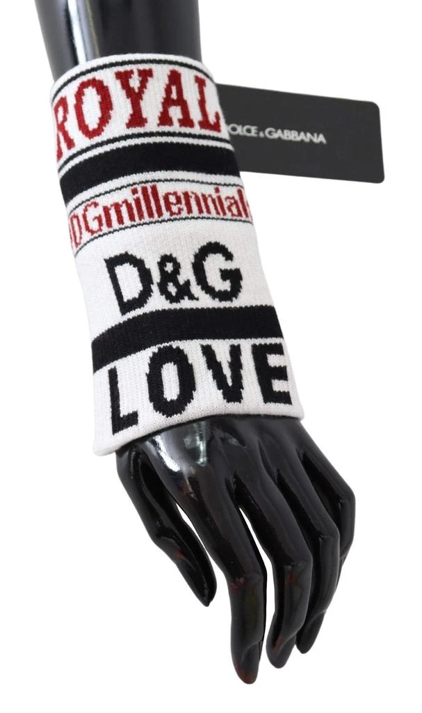 商品Dolce & Gabbana|Dolce & Gabbana Multicolor Wool Knit D&G Love Wristband Wrap,价格¥668,第5张图片详细描述