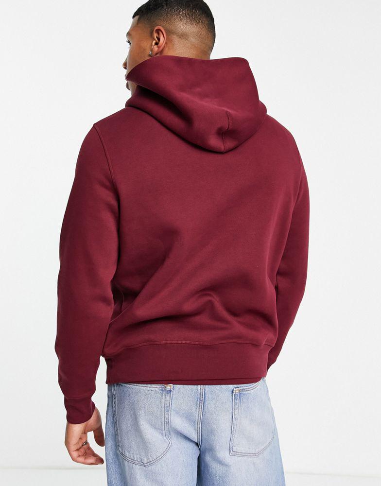 Tommy Hilfiger flag arch logo cotton blend hoodie in burgundy商品第3张图片规格展示