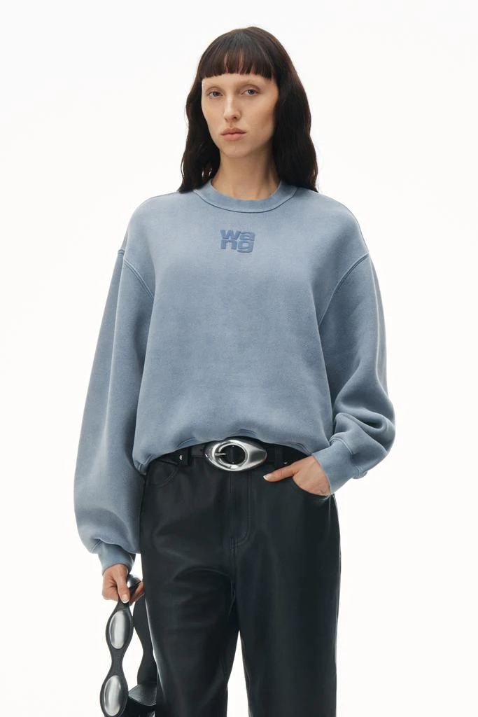 商品Alexander Wang|puff logo sweatshirt in structured terry,价格¥1241,第1张图片