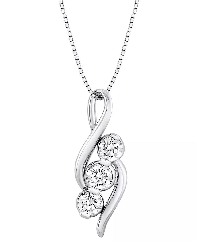 商品Sirena|Diamond Treble Clef 18" Pendant Necklace (1/2 ct. t.w.) in 14k White or Yellow Gold,价格¥23140,第1张图片