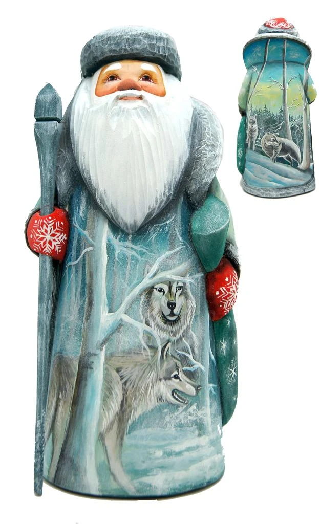 商品G. DeBrekht|Designocracy Woodcarved Handpainted Lost Wolfs Santa Figurine G.DeBrekht,价格¥2177,第1张图片