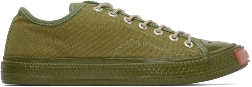 商品Acne Studios|Green Canvas Low Sneakers,价格¥552,第1张图片