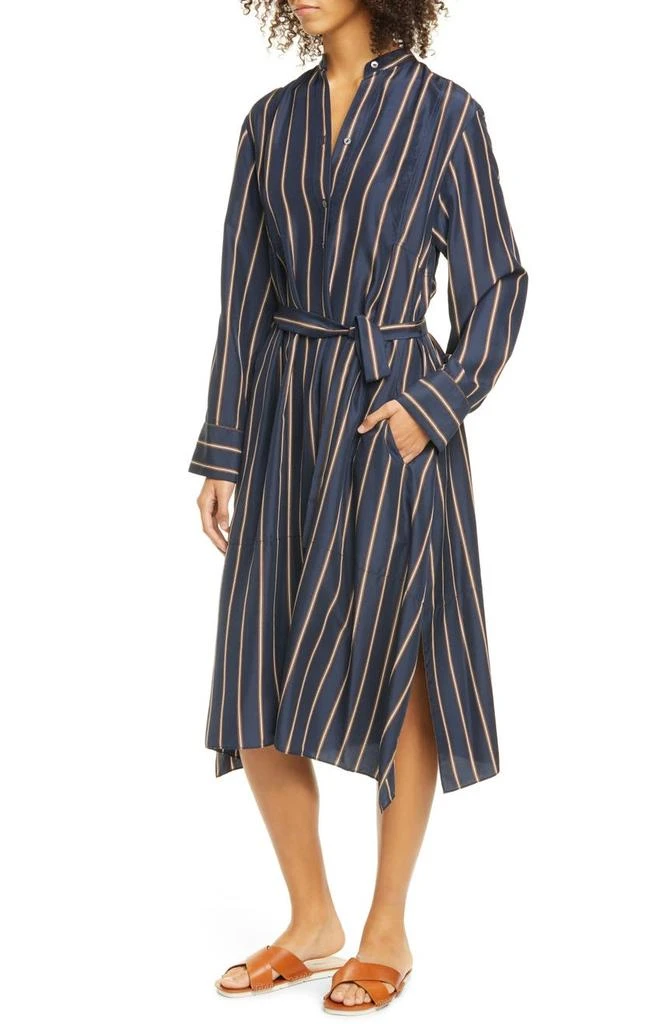 商品Vince|Silky Stripe Panel Tie Waist Midi Dress,价格¥1226,第4张图片详细描述