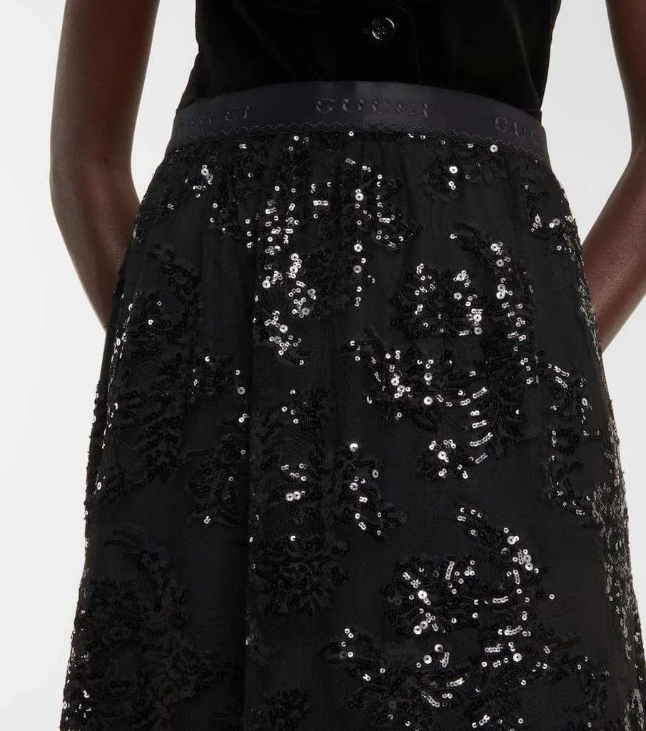 商品Gucci|Sequined lace midi skirt,价格¥39541,第4张图片详细描述