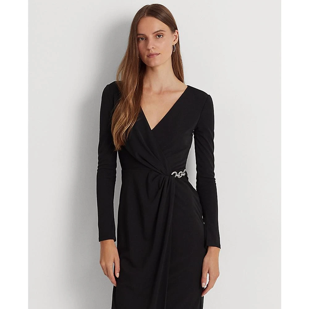 商品Ralph Lauren|Women's Jersey Surplice Cocktail Dress,价格¥397,第4张图片详细描述