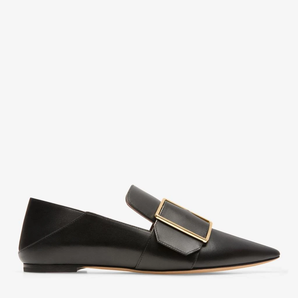 商品Bally|NEW Bally Hamelia Ladies Black Calf Leather Flat Pumps,价格¥2434,第1张图片