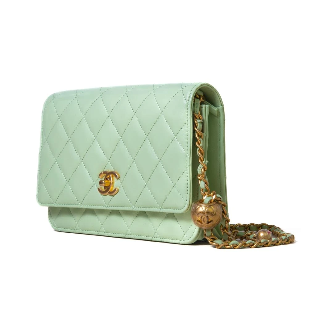 商品Chanel|Chanel Mini Wallet On Chain Pearl Crush Lambskin Light Green,价格¥37235,第2张图片详细描述