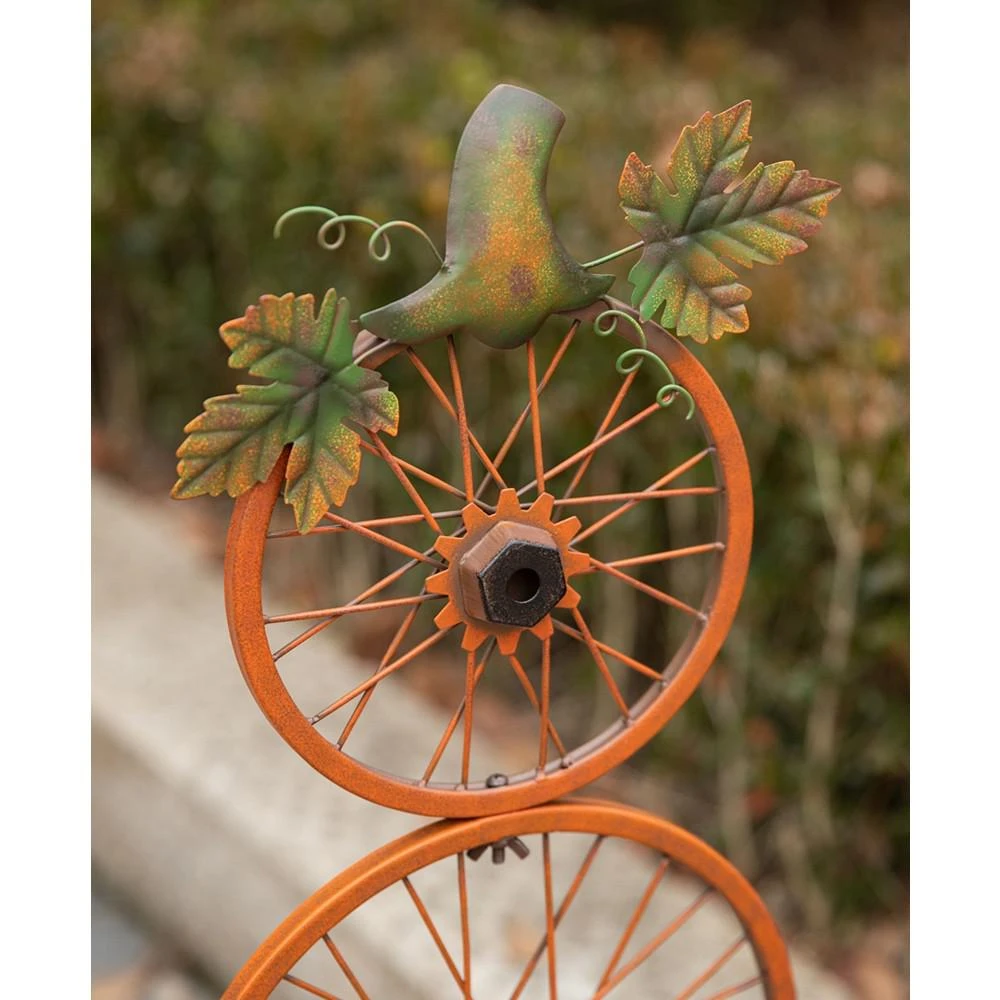 Fall Metal Bicycle Wheel Pumpkin Porch Decor, 33.75'' 商品