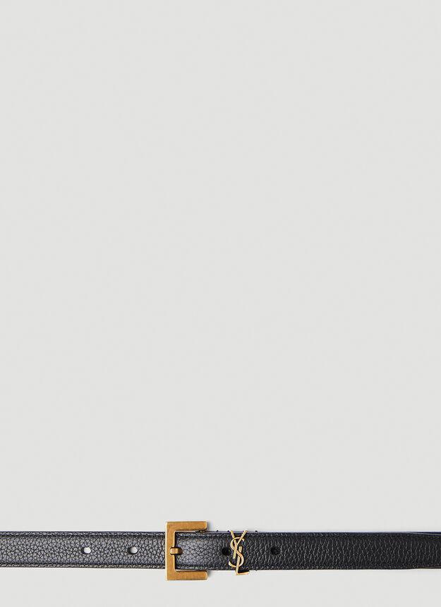 商品Yves Saint Laurent|Monogram Buckle Belt in Black,价格¥2754,第1张图片