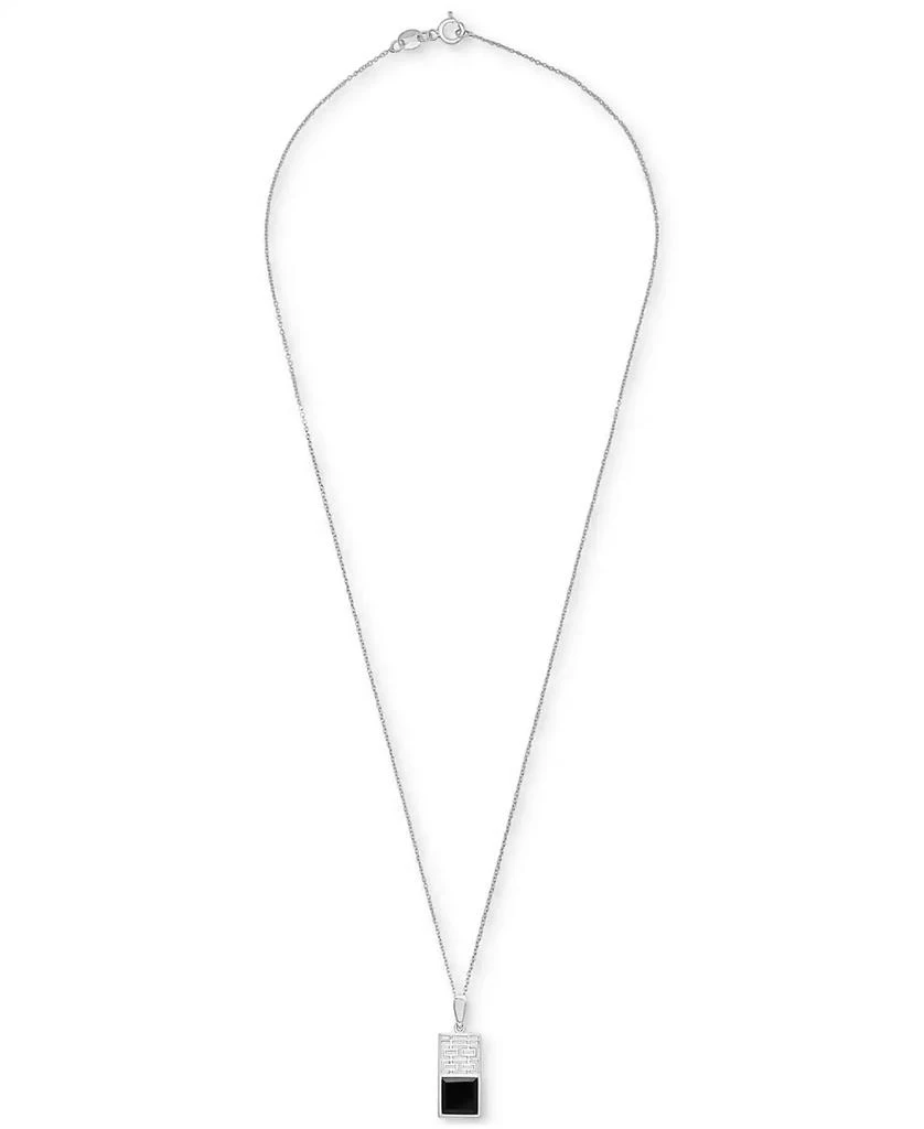 商品Macy's|Onyx Happiness Dog Tag 18" Pendant Necklace in Sterling Silver,价格¥374,第3张图片详细描述