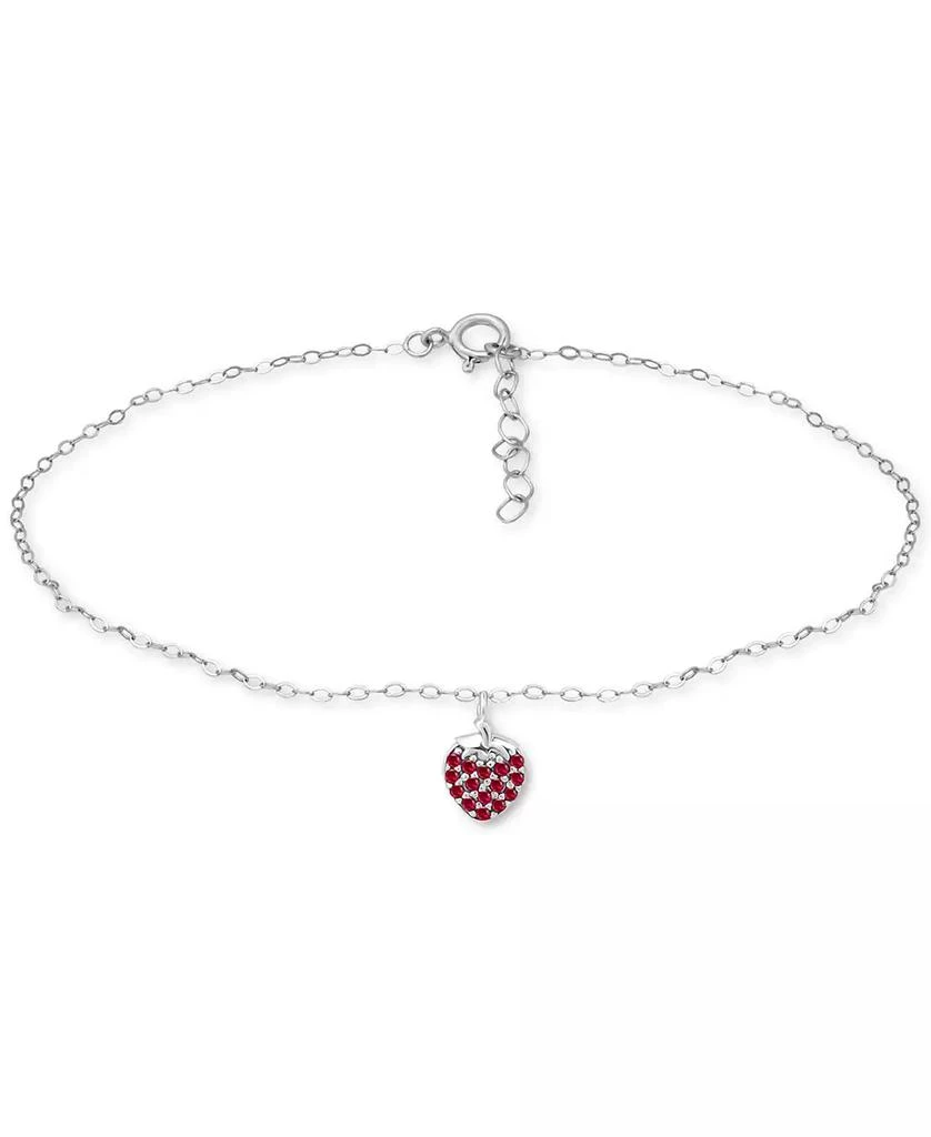 商品Giani Bernini|Lab-Created Ruby Strawberry Cluster Ankle Bracelet in Sterling Silver, Created for Macy's,价格¥103,第1张图片