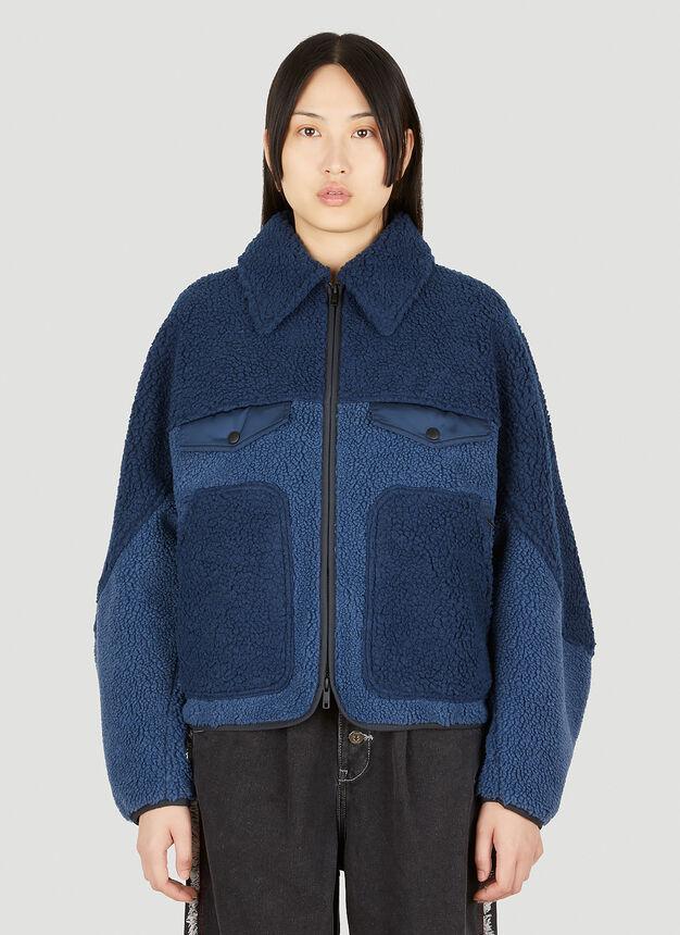 Colour Block Fleece Jacket in Bllue商品第1张图片规格展示
