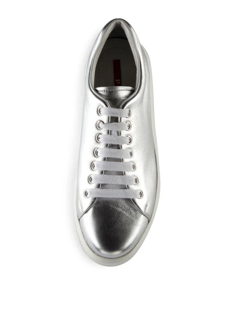 商品Prada|Metallic Leather Sneakers,价格¥1786,第4张图片详细描述