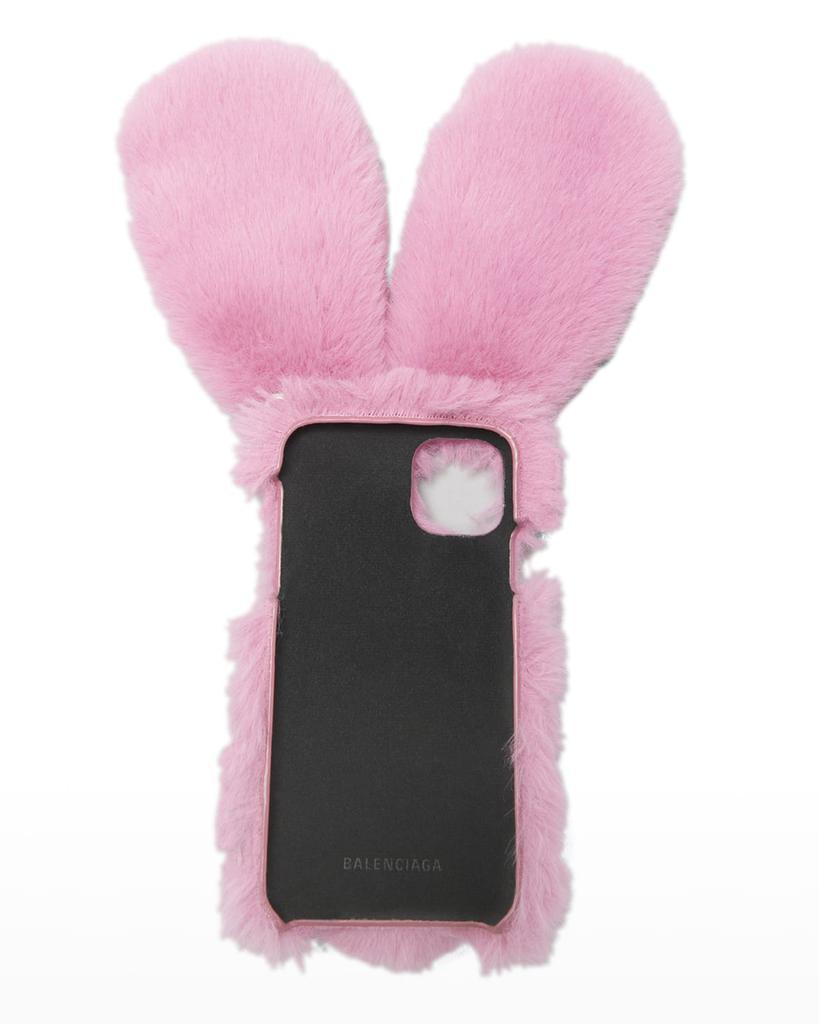 Bunny Ears Faux-Fur iPhone 12 Case/Crossbody Bag商品第1张图片规格展示