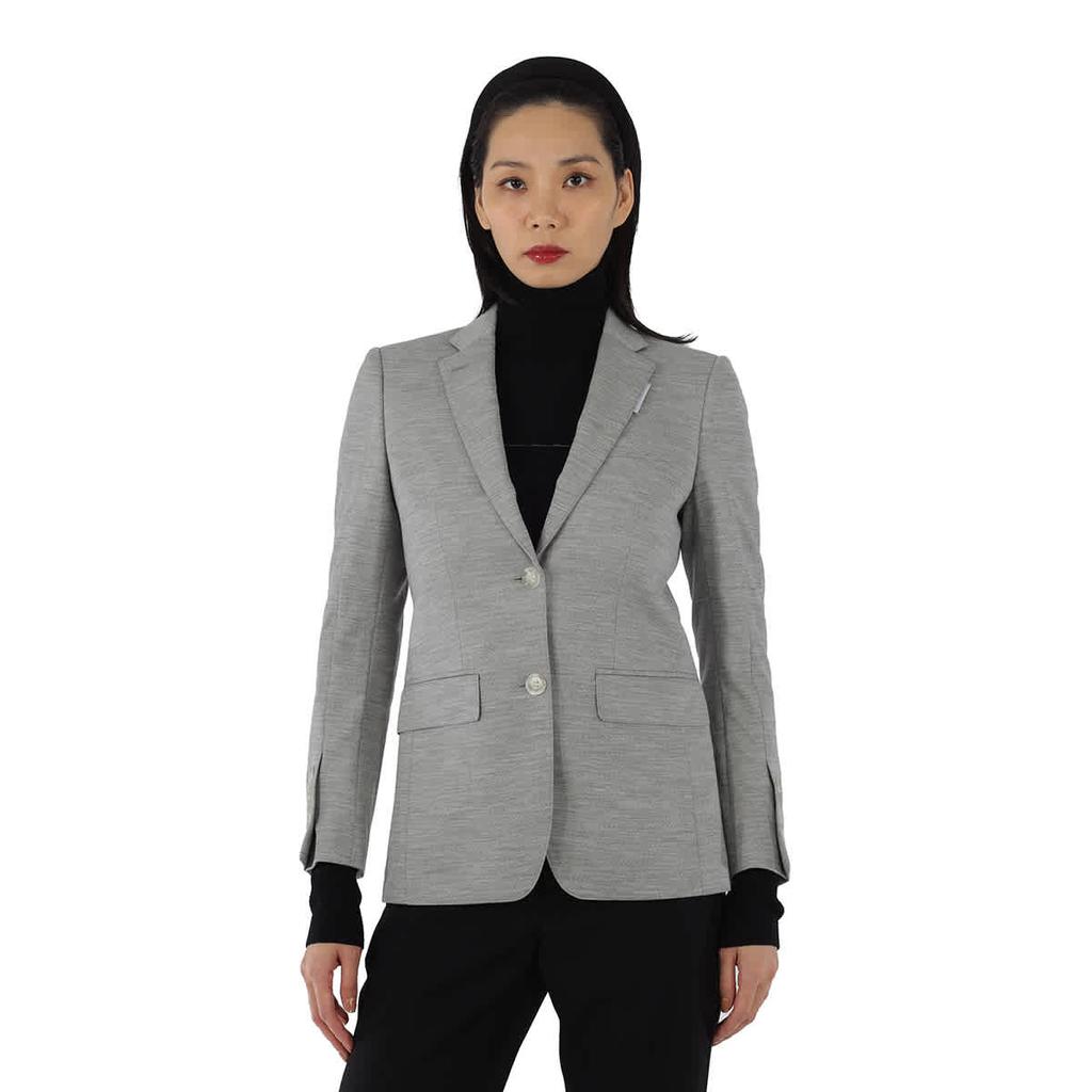 Grey Taupe Melange Technical Wool Jersey Blazer商品第1张图片规格展示