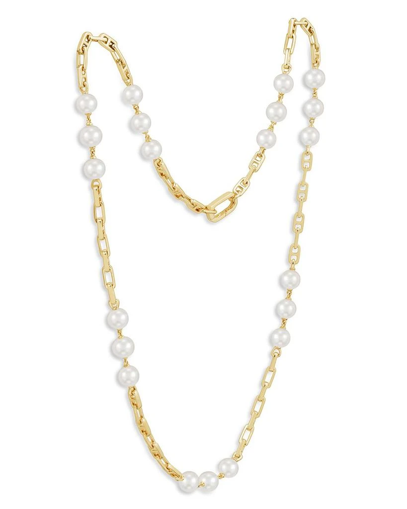 Cultured Freshwater Pearl Station Collar Necklace in 14K Yellow Gold, 18" 商品