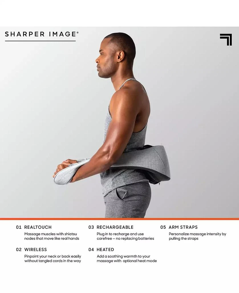 商品Sharper Image|Realtouch Shiatsu Massager, Warming Heat Soothes Sore Muscles, Nodes Feel Like Real Hands, Wireless & Rechargeable,价格¥1107,第5张图片详细描述