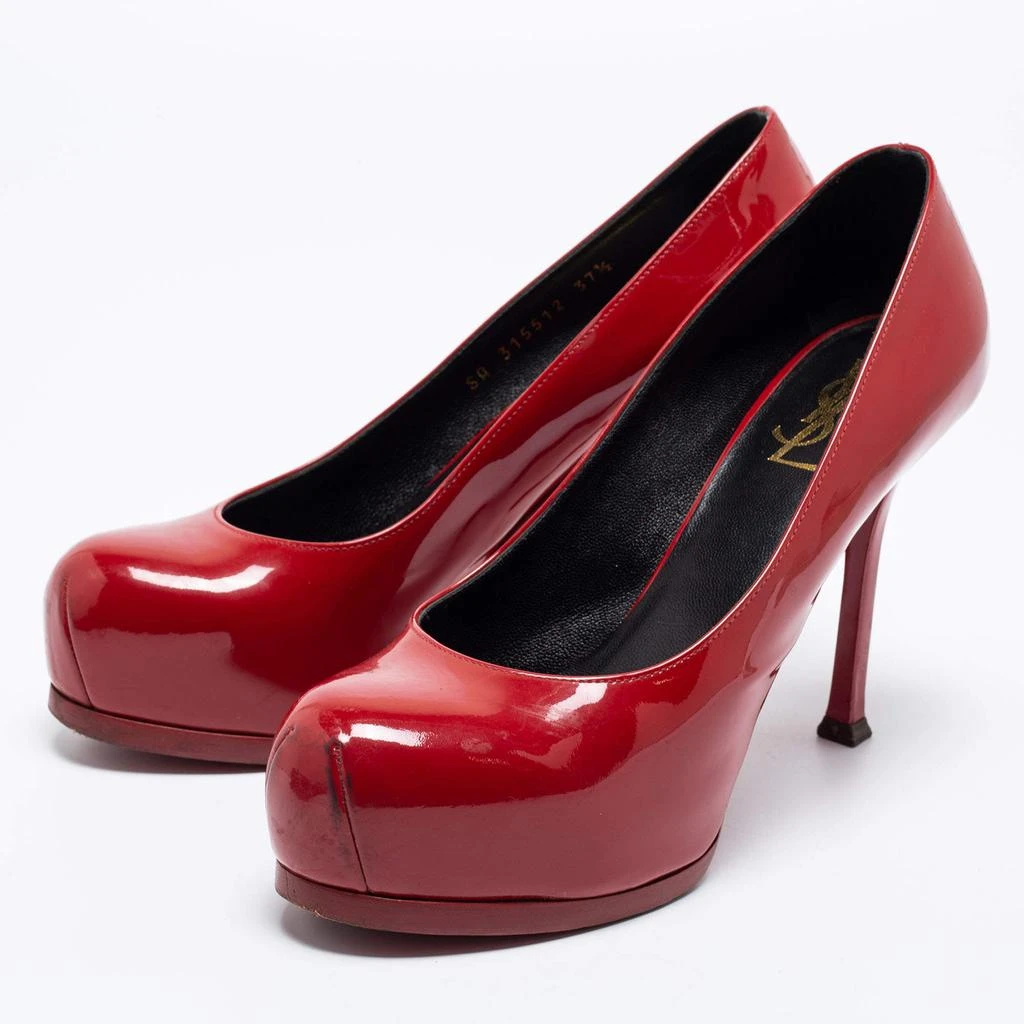 商品[二手商品] Yves Saint Laurent|Saint Laurent Red Patent Leather Tribtoo Platform Pumps Size 37.5,价格¥1092,第2张图片详细描述