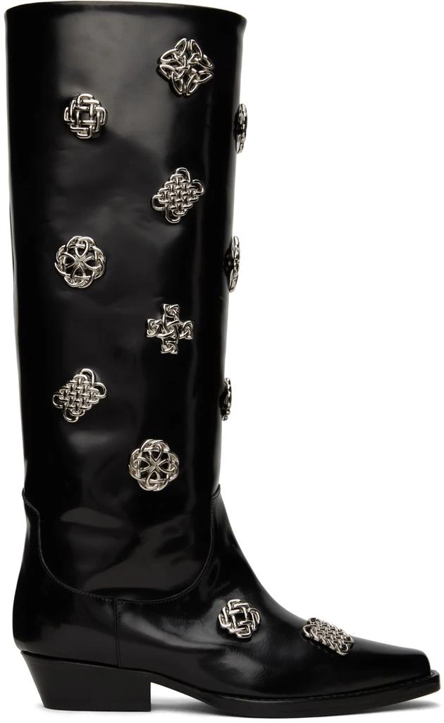 商品Toga Pulla|SSENSE Exclusive Black Embellished Boots,价格¥4791,第1张图片