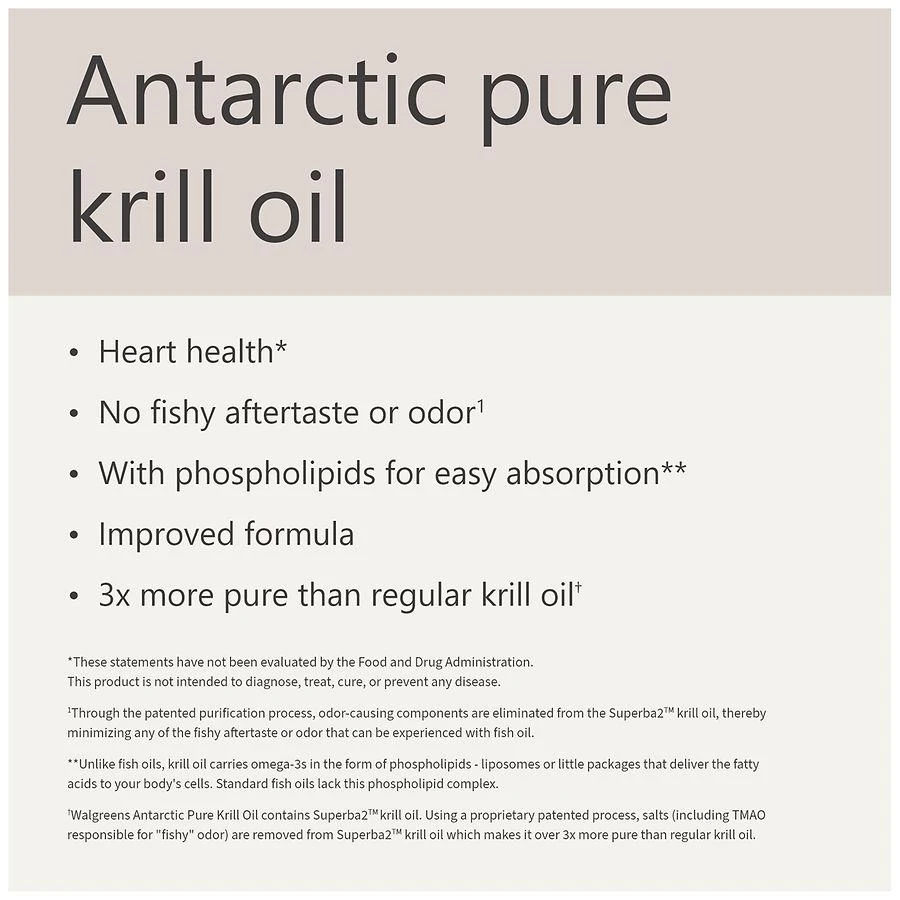 Extra Strength Antarctic Pure Krill Oil 500 mg Softgels (80 days) Neutral/Mild, Vanilla/Neutral, 80ct 商品