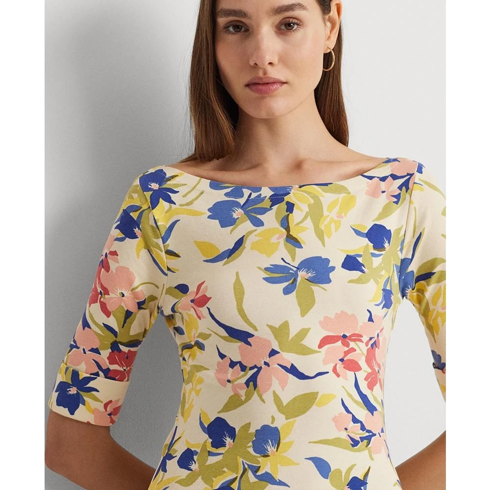 商品Ralph Lauren|Women's Floral Stretch Cotton Midi Dress,价格¥1056,第3张图片详细描述