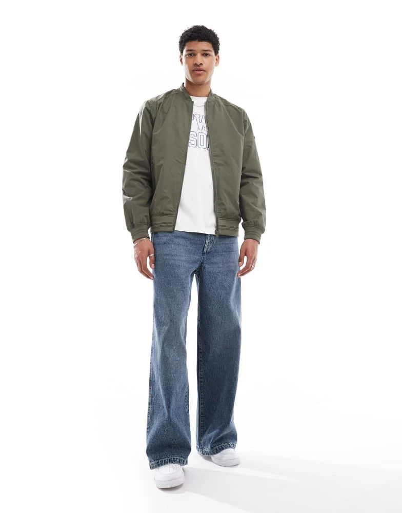商品Threadbare|Threadbare 'predict' showerproof classic bomber jacket in khaki,价格¥421,第3张图片详细描述
