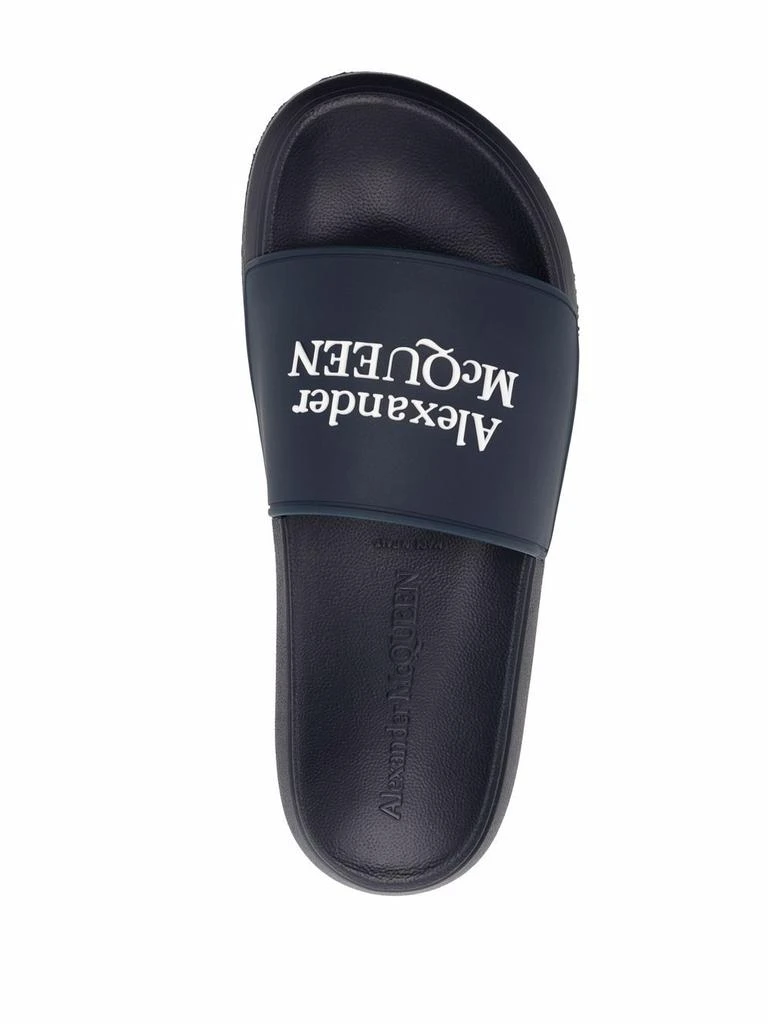 商品Alexander McQueen|ALEXANDER MCQUEEN - Oversized Logo Pool Slides,价格¥1320,第4张图片详细描述