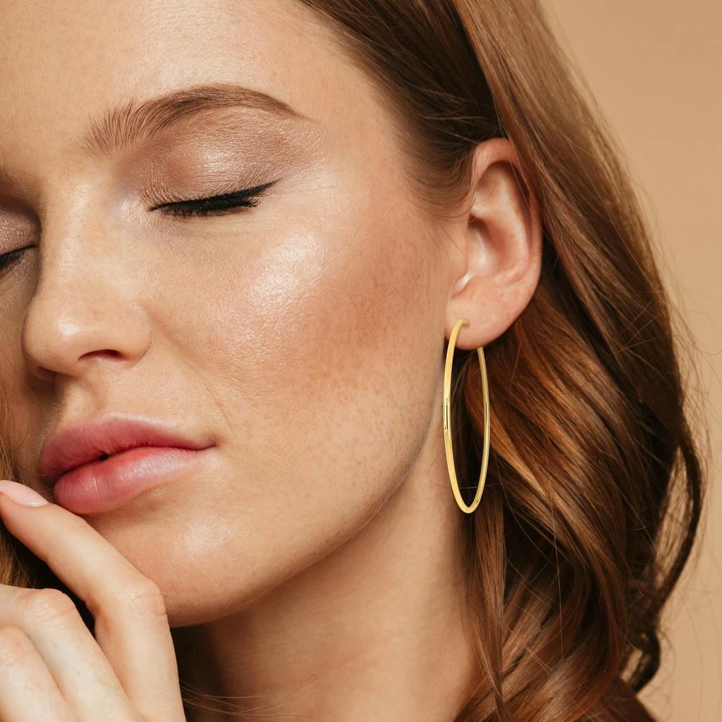 商品Mimi & Max|64.5mm Hoop Earrings in 10k Yellow Gold,价格¥1596,第4张图片详细描述