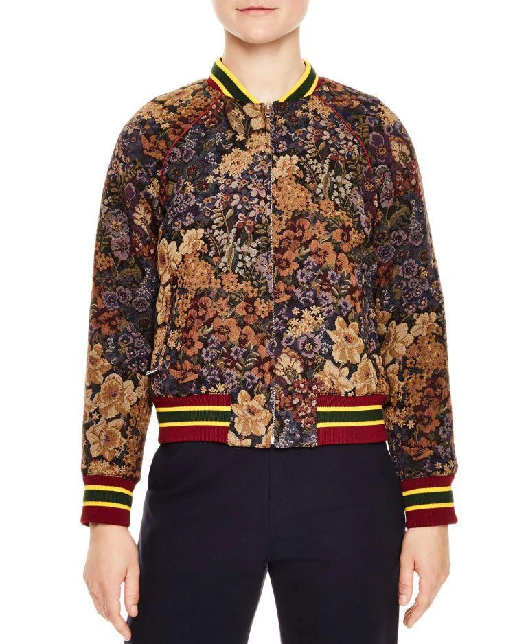 商品Sandro|Kenzy Floral Jacquard 夹克,价格¥2203,第1张图片