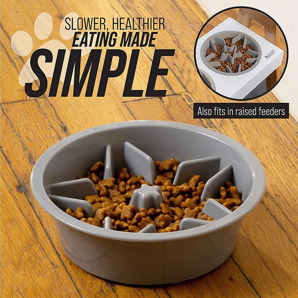 商品Leashboss|Elevated Slow Dog Feed Bowl - 2 Cup,价格¥127,第3张图片详细描述
