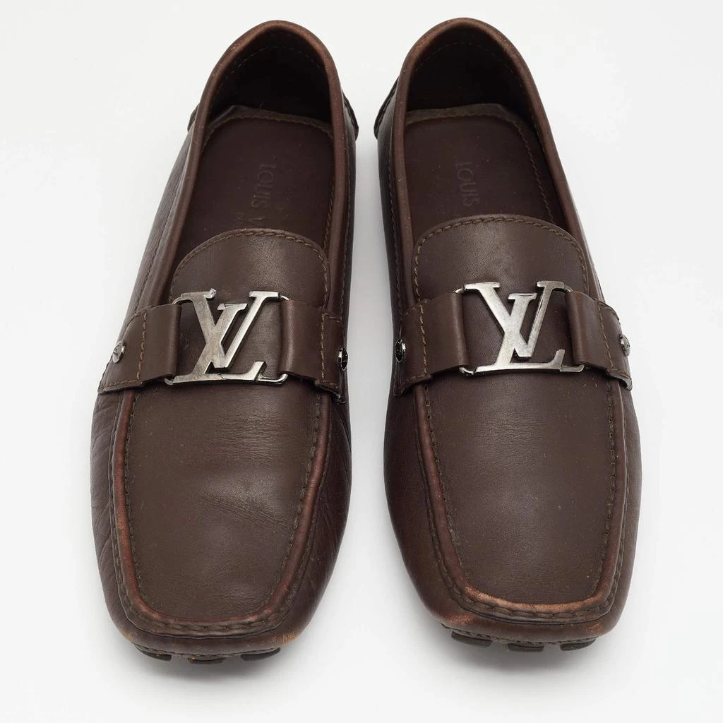 商品[二手商品] Louis Vuitton|Louis Vuitton Brown Leather Hockenheim Slip On Loafers Size 43.5,价格¥1119,第3张图片详细描述